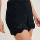OPEN KNIT SWEATER PULLOVER & SHORTS SET