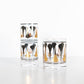 Black & Gold Mid Century Vintage Whiskey Rock Cocktail Glass