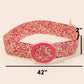 Hoop Buckle Wide Braided Belt
