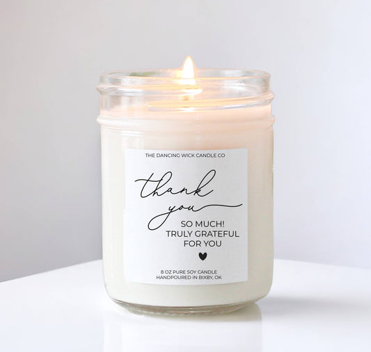 Thank you so much Gift Candle / Eucalyptus and Tea Scent