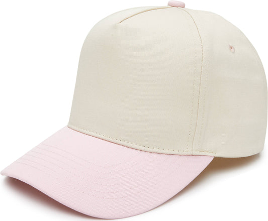 Kids/Baby Two Tone Vintage Cap - Light Pink/Beige