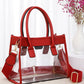 Color Trim Clear Hand Bag