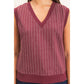 V-Neck Pinstripe Sleeveless Top