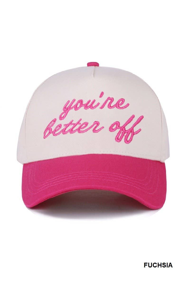 You're Better Off Two Tone Canvas Cotton Cap
