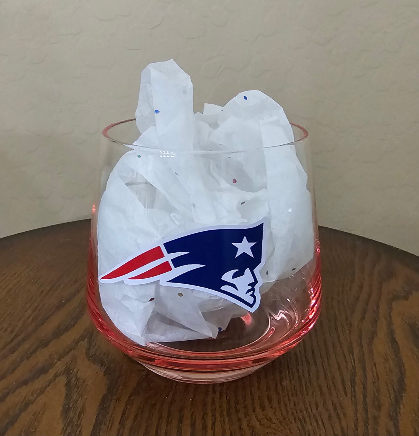 RED  GLASS PATRIOTS RED, 10 OZ ROCKS