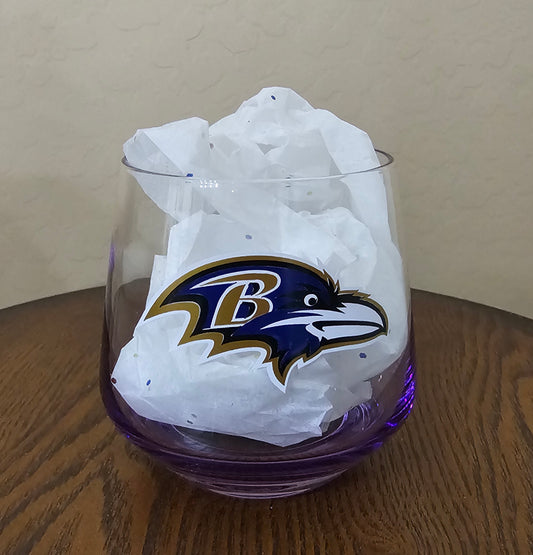 PURPLE  GLASS  RAVENS 10 OZ