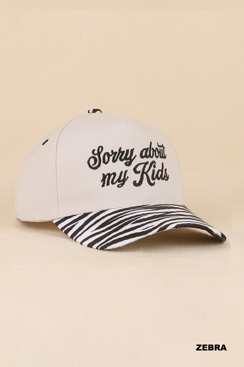 Sorry About My Kids Two Tone Snapback Hat Zenana Consgt.
