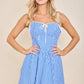Gingham Corset Tie-Strap Flare mini dress