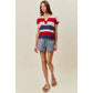 SIDE LACE DETAIL DENIM PULL ON SHORTS