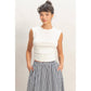 Ruched Waist Cap Sleeve Top