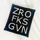 ZRO FKS GVN embroidered iron-on hat patch