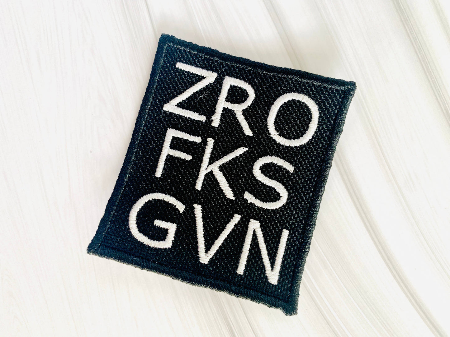 ZRO FKS GVN embroidered iron-on hat patch