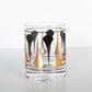 Black & Gold Mid Century Vintage Whiskey Rock Cocktail Glass