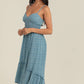 C4729-W804 V NECK LACE UP BACK SIDE SLIT MAXI DRESS