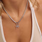 18K Gold PVD Stainless Steel Rhinestone Bow Charm