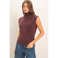 Sleeveless High Neck Knit Top