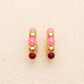 Multi-Color Cabochon Gold Hoop Earrings | 40E532