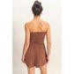 Strapless Shirred Waist Romper