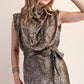 Mock Neck Sleeveless Midi Dress