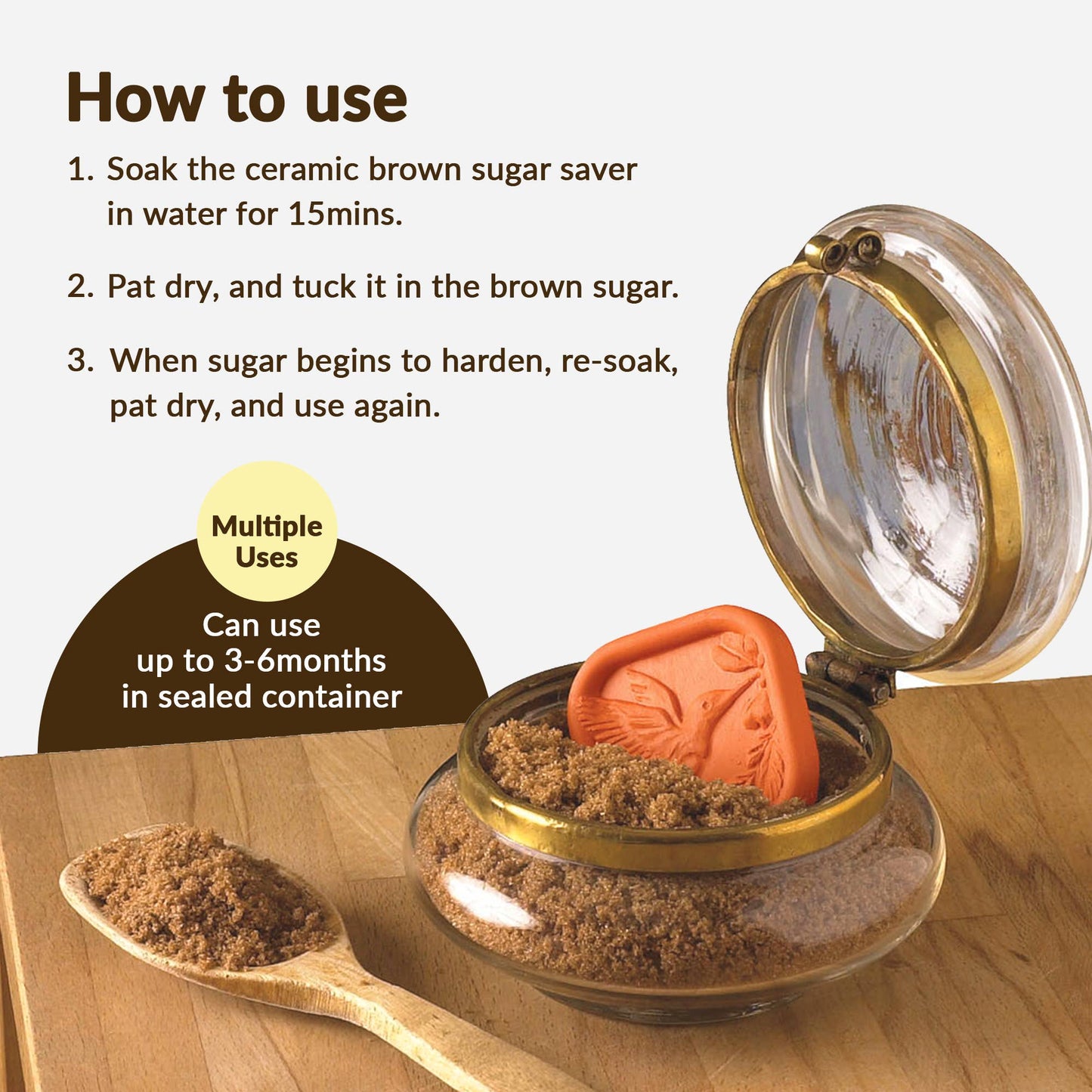 Brown Sugar Saver - Hummingbird Design
