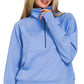 Scuba Half Zip Pullover With Kangaroo Pocket Zenana