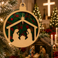Nativity Stained Glass Ornament – Layered Wooden Christmas Ornament