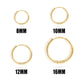 18K Gold PVD Stainless Steel Classic Hoop Huggie Earrings