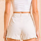 Ruffle Hem Skort – High-Waist Feminine Cotton Twill Shorts
