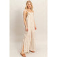 Tie Strap Jumpsuit With Hem Slits