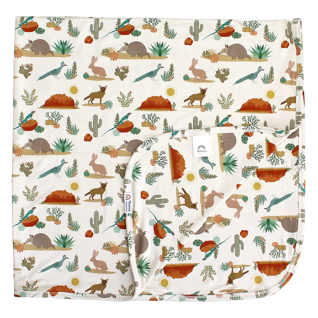 Desert Friends Western Bamboo Baby Blanket Baby Gift Swaddle