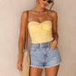 Smocked Twist Front Bandeau Top