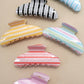 JUMBO STRIPE PLAID OVAL HAIR CLAW CLIPS | 40H1069