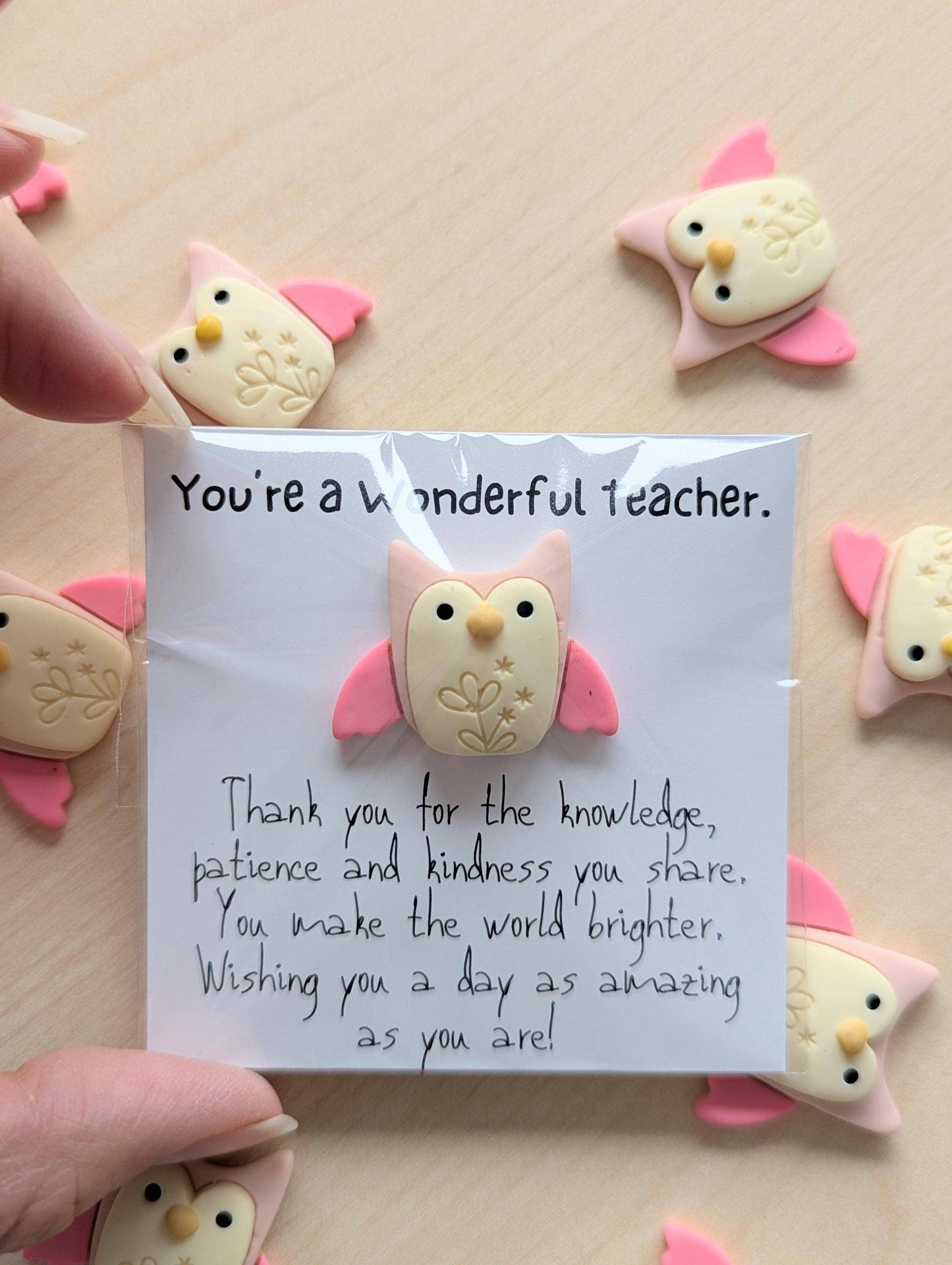 Teacher Appreciation Thank You Card with Tiny Owl