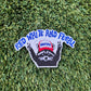 Trendy Red White and Feral Raccoon Glitter Patch