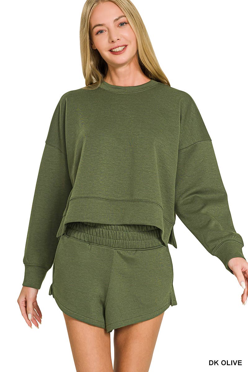 Scuba Sweatshirts & Shorts 2PC Set SI-27476 Zenana