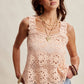 Crochet Lace Square Neck Tank Top LCR0117