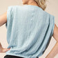 Round Neck Pleated Top