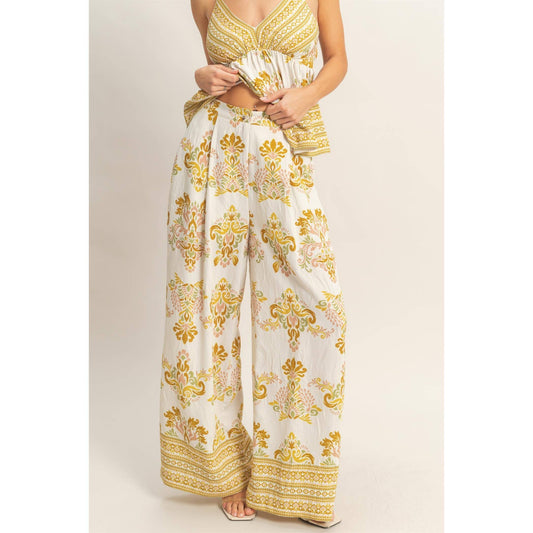 Wide-Leg Printed Palazzo Pants