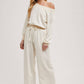 WIDE NECK OFF THE SHOULDER KNIT JUMPSUIT