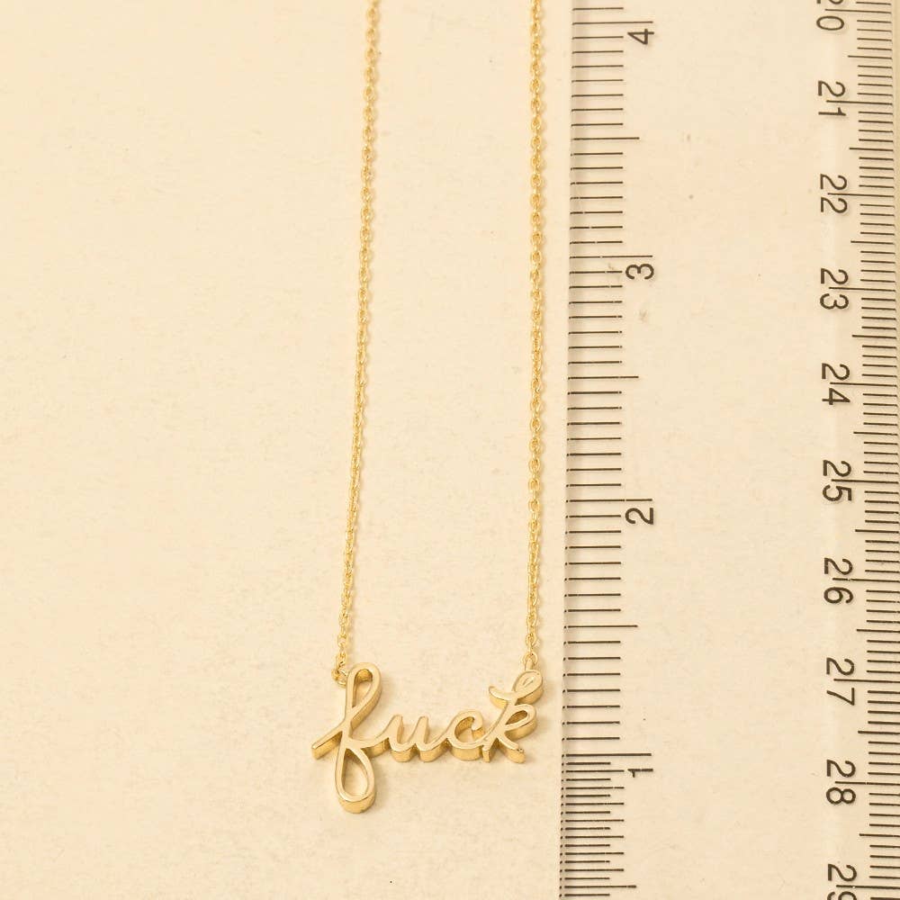 Handwritten Fuck Pendant Necklace