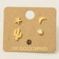 Mini Cactus Flower Stud Earrings Set