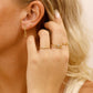 18K Gold PVD Stainless Steel Birthstone Stacking Ring