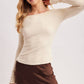 LACE TRIM SQUARE & BOAT NECK 2-WAY KNIT TOP