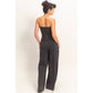 Mineral Wash Strapless Wide-Leg Jumpsuit