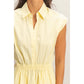 Sleeveless Collared Shirred Mini Dress