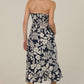 C4F45-A920 SMOCKED BODICE STRAPLESS MIDI DRESS W POCKETS