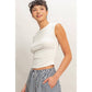 Ruched Waist Cap Sleeve Top