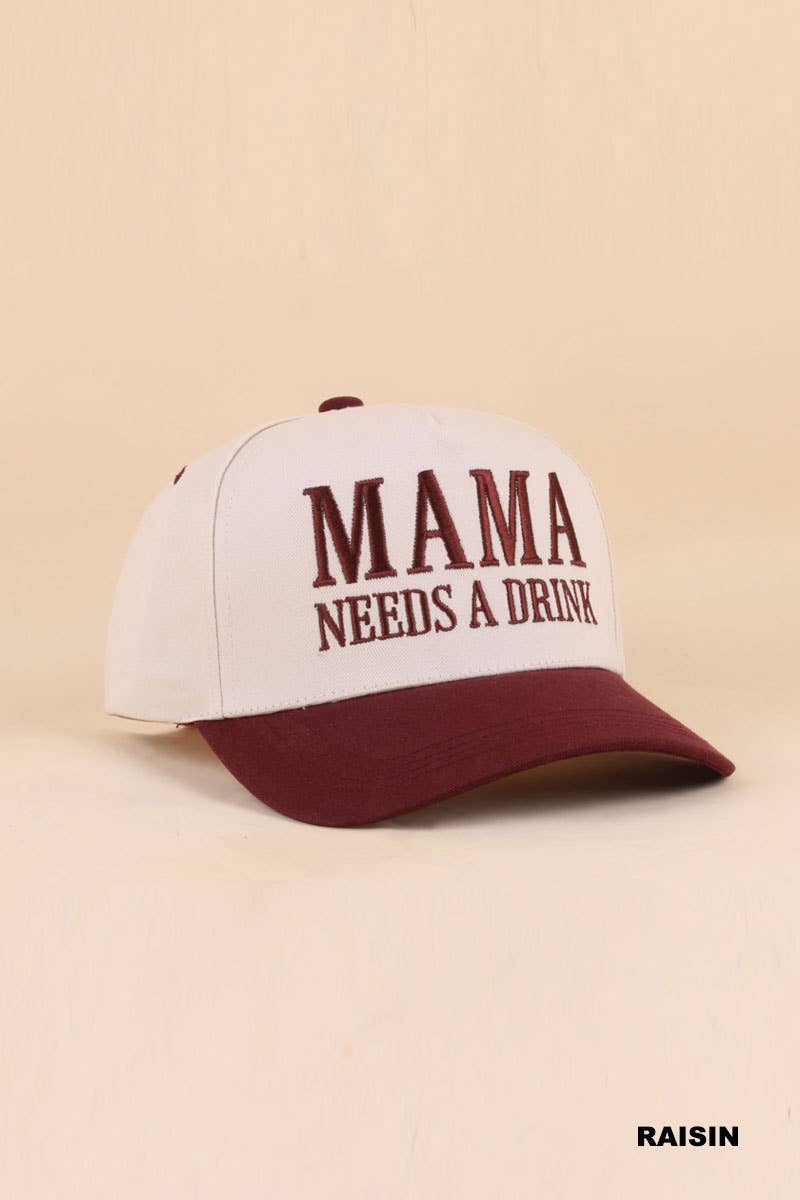 Mama Needs A Drink Two Tone Snapback Hat Zenana