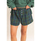 Plaid Shorts With Button Front