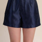 High Waist Glossy Fabric Shorts